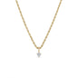 White Sapphire 14kt Gold Vermeil Rope Chain Necklace