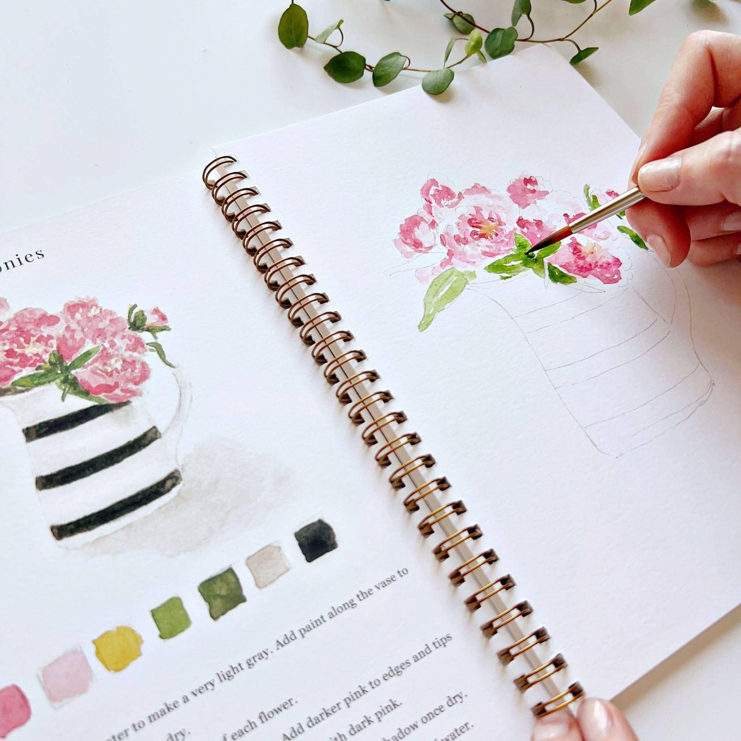 Bouquets Watercolor Workbook by Watercolor Artist Emily Lex