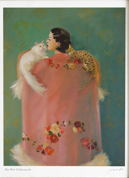 Miss Mink. A Balancing Act - Framed Fine Art Print
