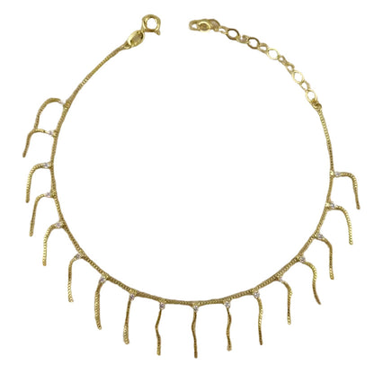 Clear Crystals & 18K Gold Filled Anklet