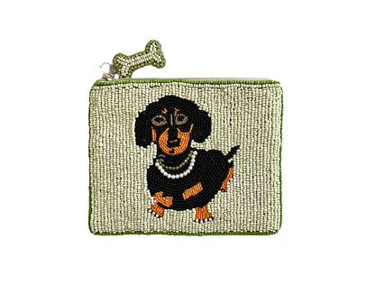 Dachshund Hand Beaded Coin Purse/Small Clutch