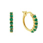 Natural Emerald 18kt Gold Vermeil Huggie Hoop Earrings