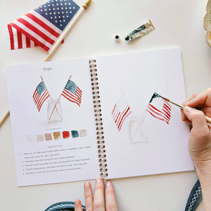 Americana Watercolor Workbook by Watercolor Artist Emily Lex