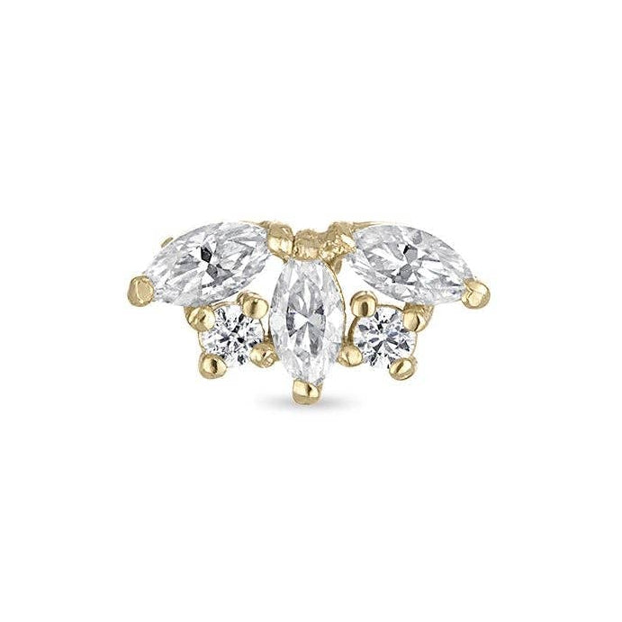 Moissanite 14k Gold Vermeil Individual Flat Back Earring