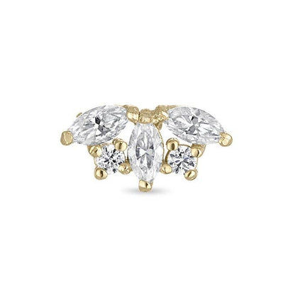 Moissanite 14k Gold Vermeil Individual Flat Back Earring