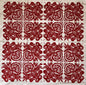 Red Rosemaling Art Cotton Tea Towel Silkscreened by Illinois Maker