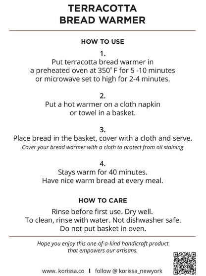 Dove & Olive Branch Handmade Bread Warmer & Wicker Basket