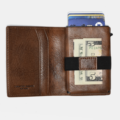 Brown Leather Smart Pop-up Wallet