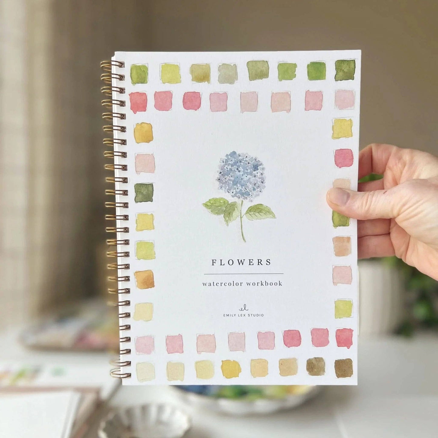 Flowers Watercolor Workbook by Watercolor Artist Emily Lex