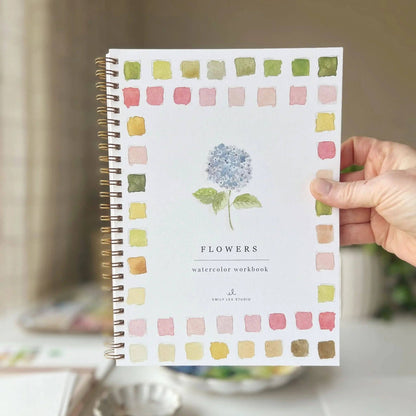 Flowers Watercolor Workbook by Watercolor Artist Emily Lex
