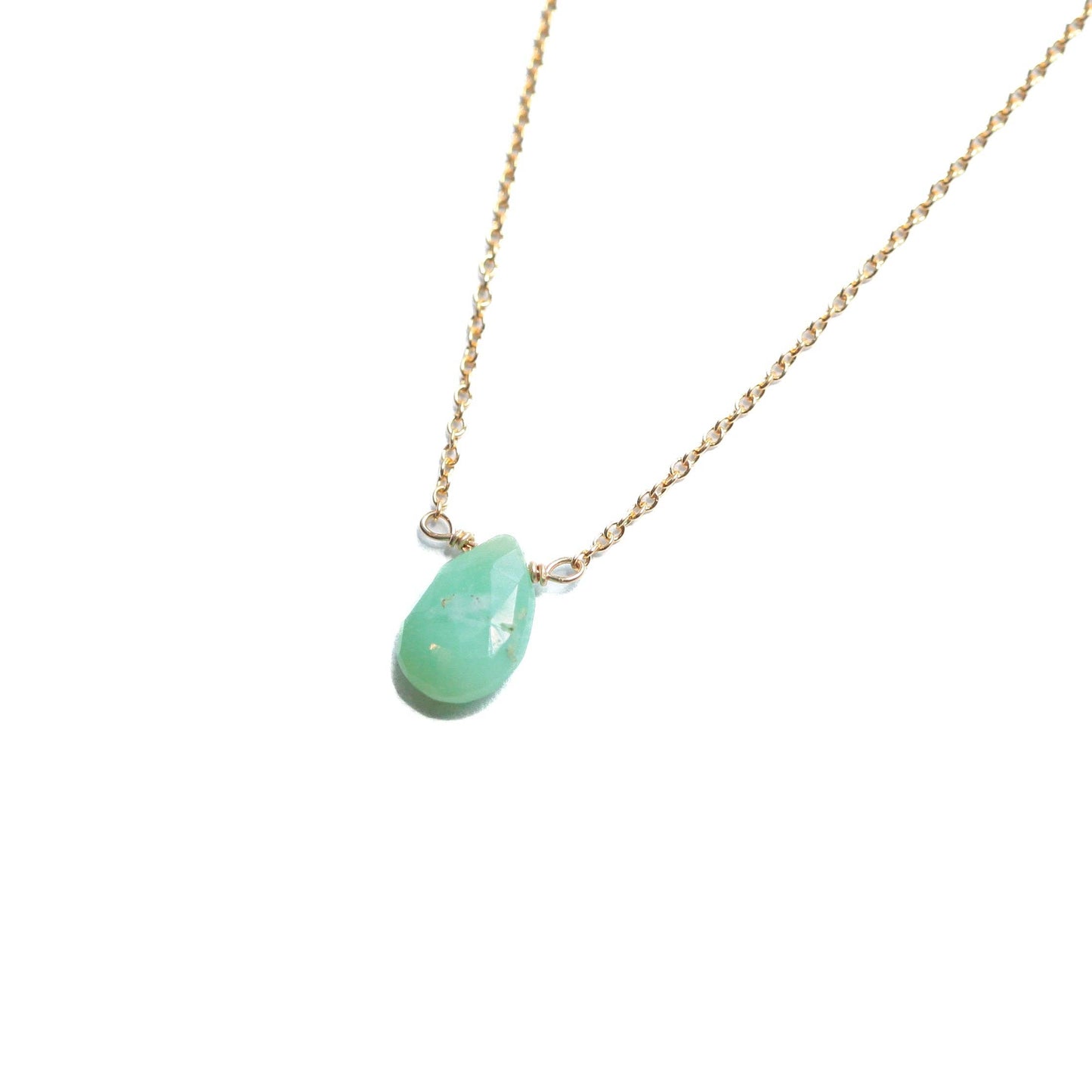 Chrysoprase Gemstone 14kt Golf Fill Necklace