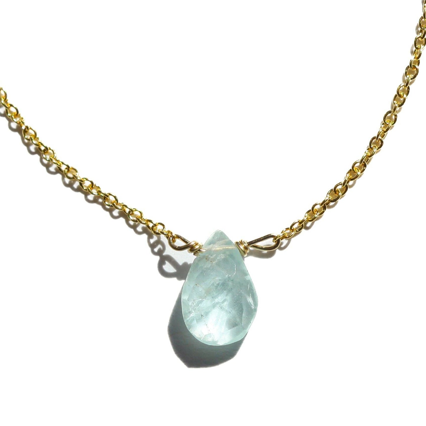 Aquamarine Gemstone 14kt Gold Fill Necklace
