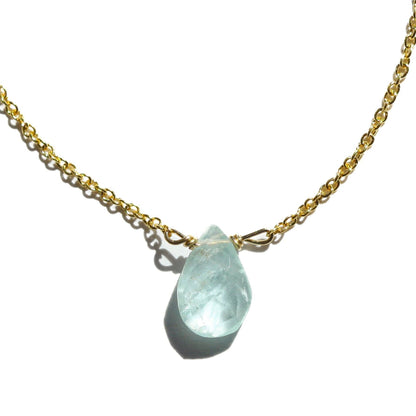 Aquamarine Gemstone 14kt Gold Fill Necklace