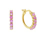Natural Pink Sapphire 18kt Gold Vermeil Huggie Hoop Earrings