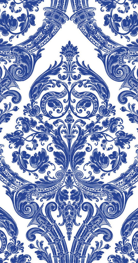 Grandeur White Blue Paper Guest Napkins 16 Ct