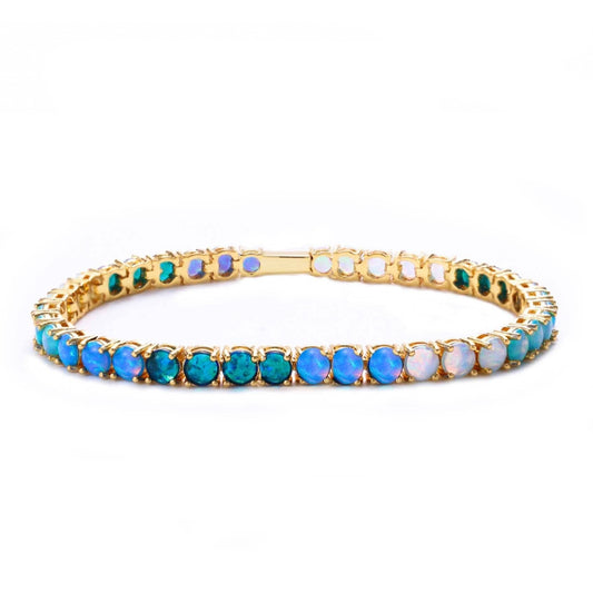 Blue Ombré Lab Opal Tennis Bracelet