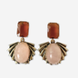 The Rose - Refashioned Vintage Rose Quartz & Amber Glass Earrings