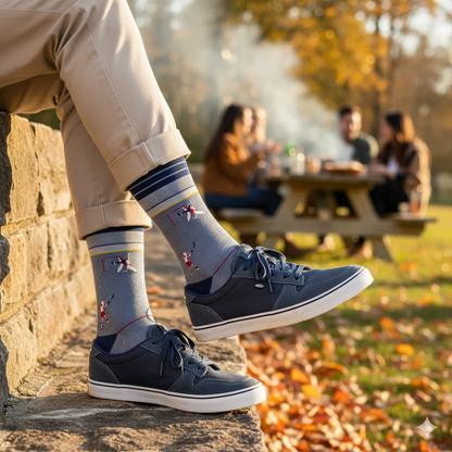 "Slap Shot" - Soxfords NY Hockey Themed Men's Pima Socks