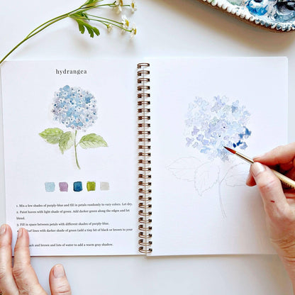 Flowers Watercolor Workbook by Watercolor Artist Emily Lex