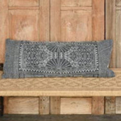 Indigo Batik Cotton Lumbar Pillow