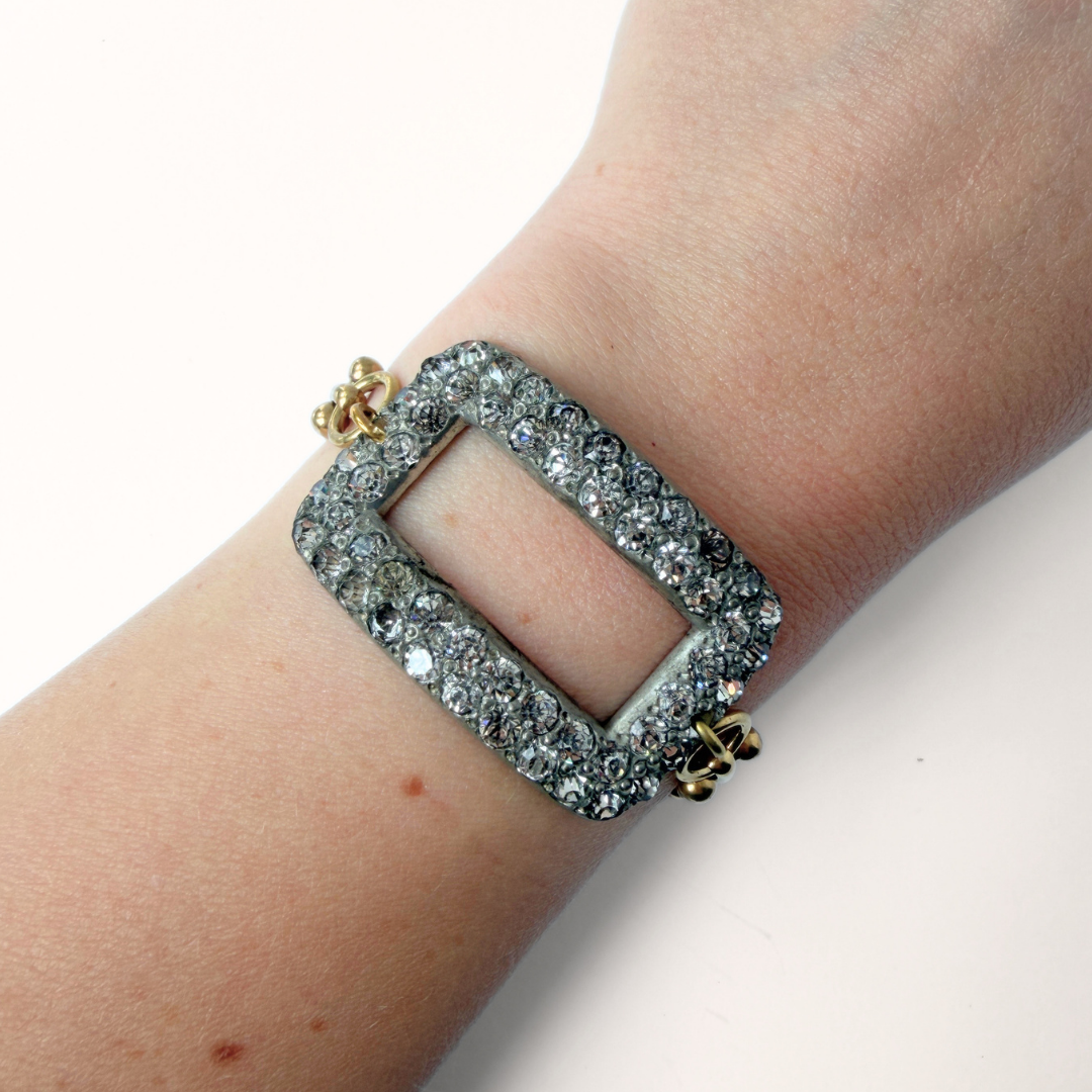 The Kate - Refashioned Vintage Rectangular Rhinestone Bracelet