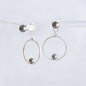 Peacock Silver Cultured Pearls Stud & Back Hoop Earrings