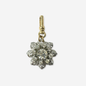 Rhinestone and Silver Filigree Flower Charm