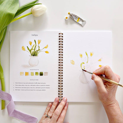 Spring Watercolor Workbook by Watercolor Artist Emily Lex