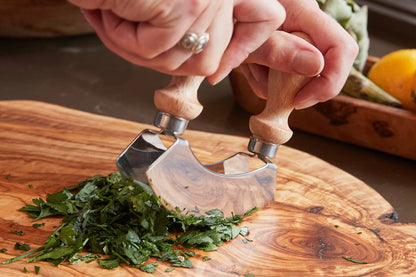 Traditional Italian Mezzaluna Double Chopper