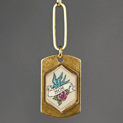 Mom Tattoo Resin Enamel Necklace