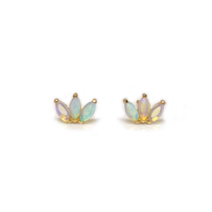 Nightbloom Earrings, Ethiopian Opals and 14kt Gold