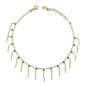 Emerald Green Crystals & 18K Gold Filled Anklet