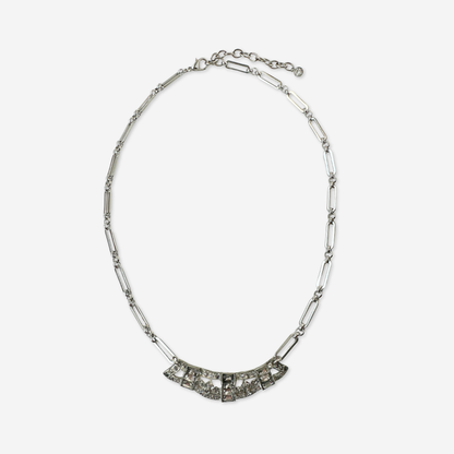 The Anne - Vintage Refashioned Rhinestone Pendant Necklace