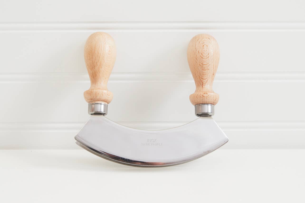 Traditional Italian Mezzaluna Double Chopper