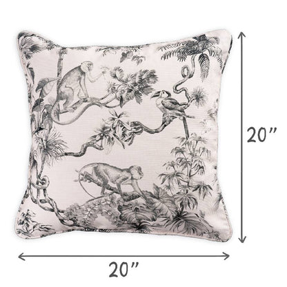 Panama Dark Gray Decorative Throw Pillow With Feather Insert