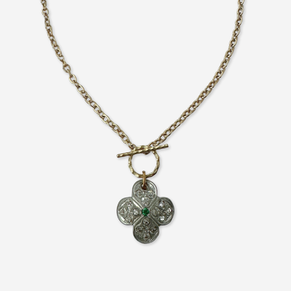 The Joanie - Vintage Refashioned Art Deco Quatrefoil Rhinestone Necklace