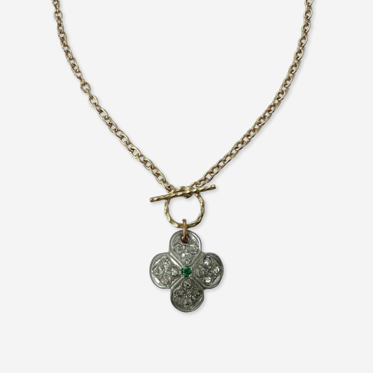 The Joanie - Vintage Refashioned Art Deco Quatrefoil Rhinestone Necklace