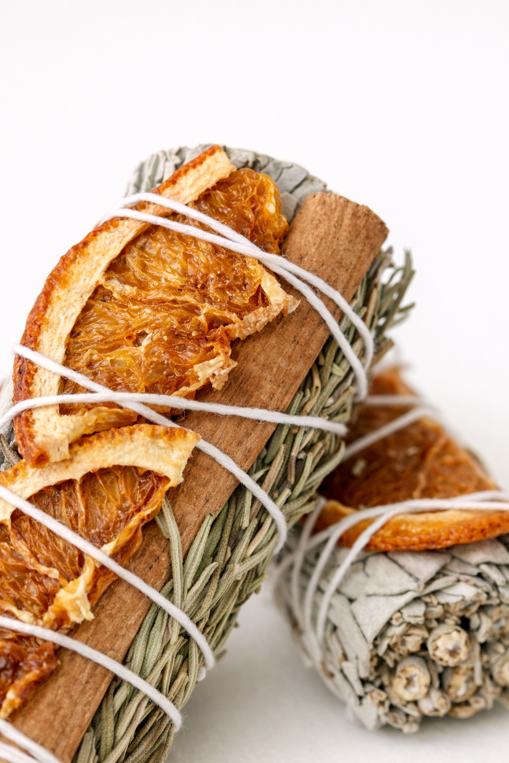 White Sage, Orange, Cinnamon & Rosemary Smudge Stick