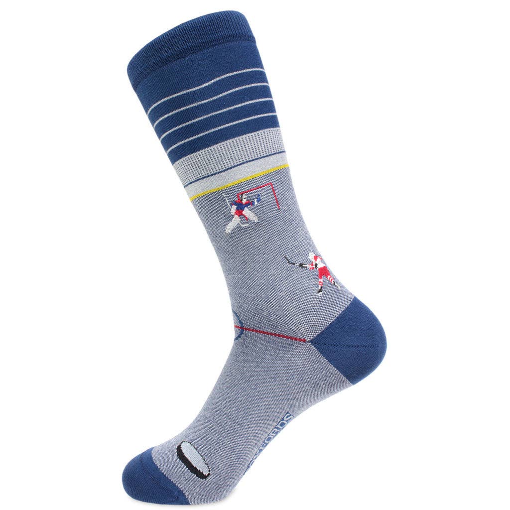 "Slap Shot" - Soxfords NY Hockey Themed Men's Pima Socks