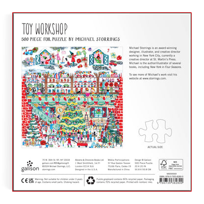 Toy Workshop 500 Piece Foil Puzzle by Artist Michael Storrings