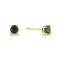 Natural Emerald 14k Gold Vermeil Stud Earrings