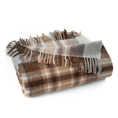 McKellar Tartan Highland Tweeds Shetland Lambswool Throw - Woven in England