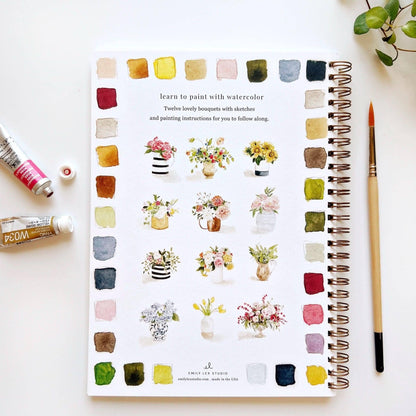 Bouquets Watercolor Workbook by Watercolor Artist Emily Lex