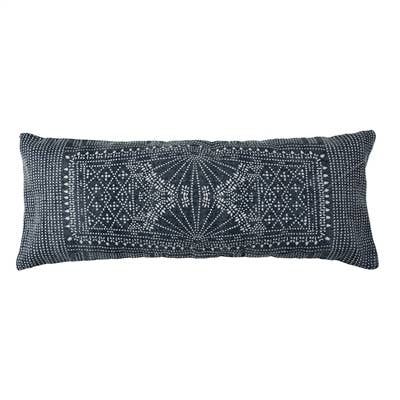 Indigo Batik Cotton Lumbar Pillow