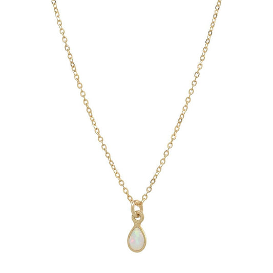 Elongated Teardrop Opalite 14K Gold Fill Necklace