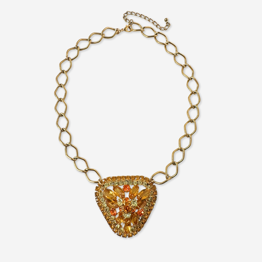 The Betty - Refashioned Vintage Topaz Rhinestone Necklace