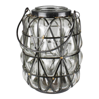 Medium Blown Glass Iron Framed Hurricane