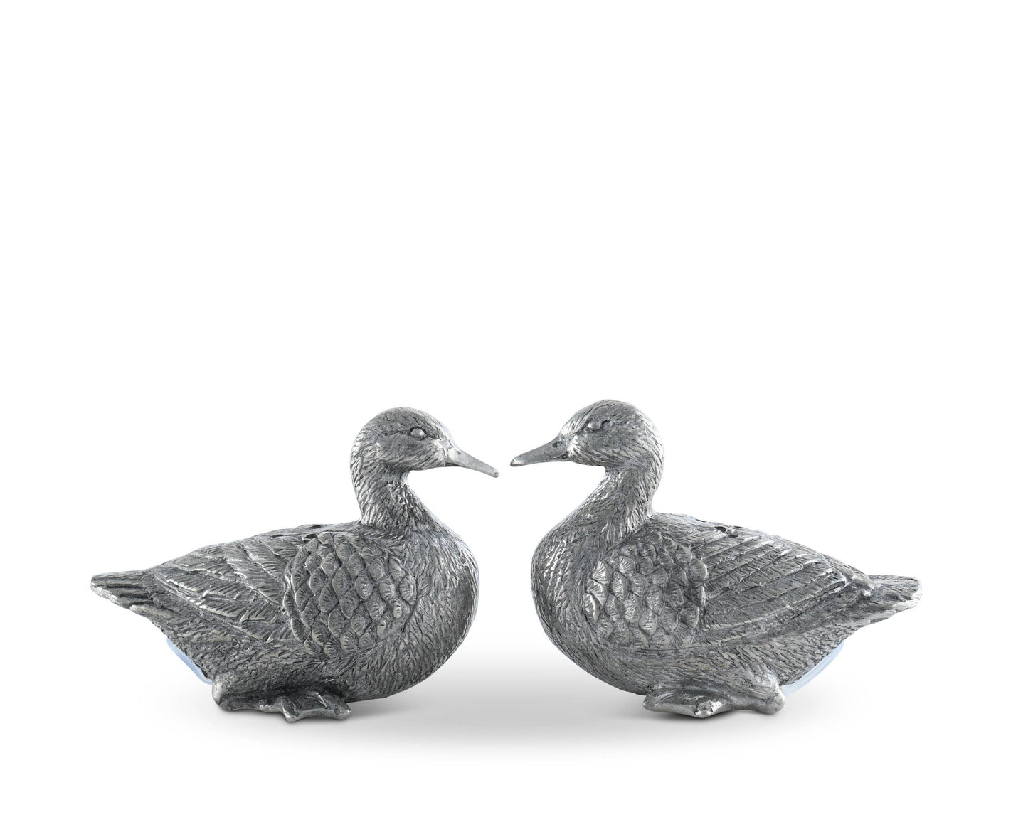 Mr. & Mrs. Quackers Duck Pewter Salt & Pepper Set