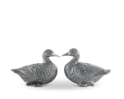 Mr. & Mrs. Quackers Duck Pewter Salt & Pepper Set
