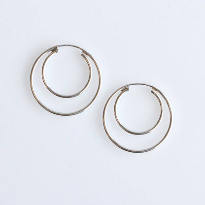 Endless Sterling Silver Double Hoops